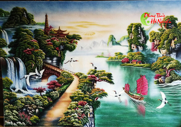 tranh đá quý thuận buồm xuôi gió